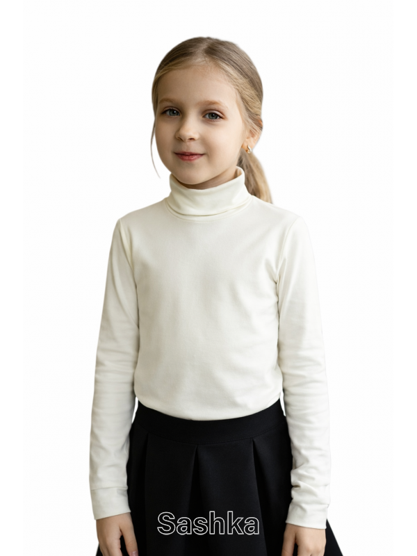 Водолазка для дівчинки Sashka трикотажна айворі, розмір 116-164 